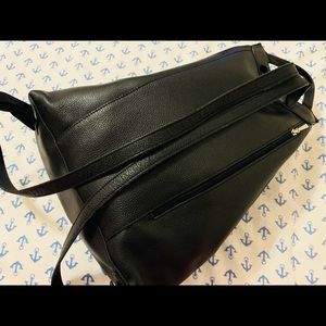 LongChamp Women's Le Pliage Cuir Black Leather Backpack